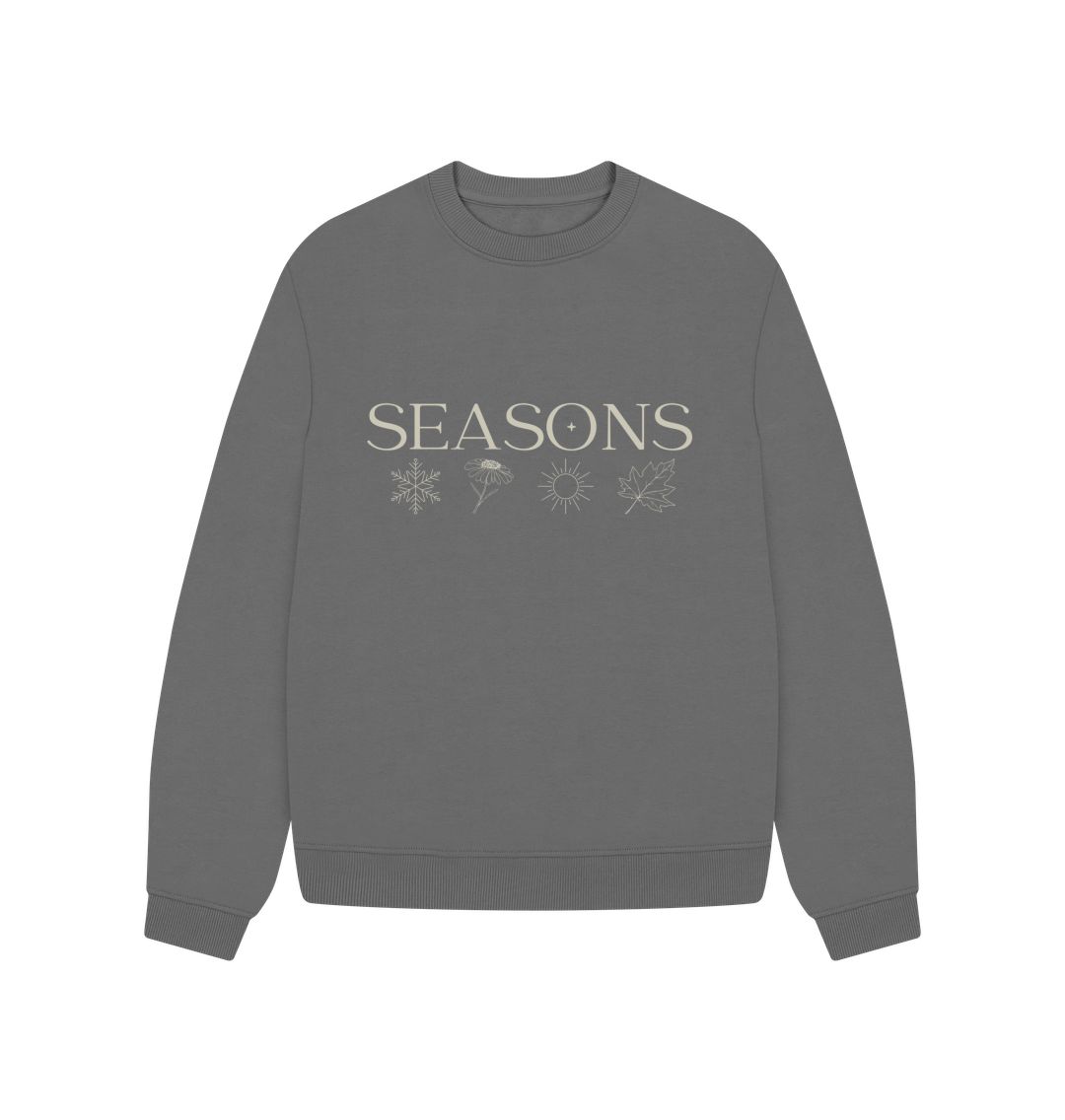 Slate Grey Women's Oversized Crewneck Jumper